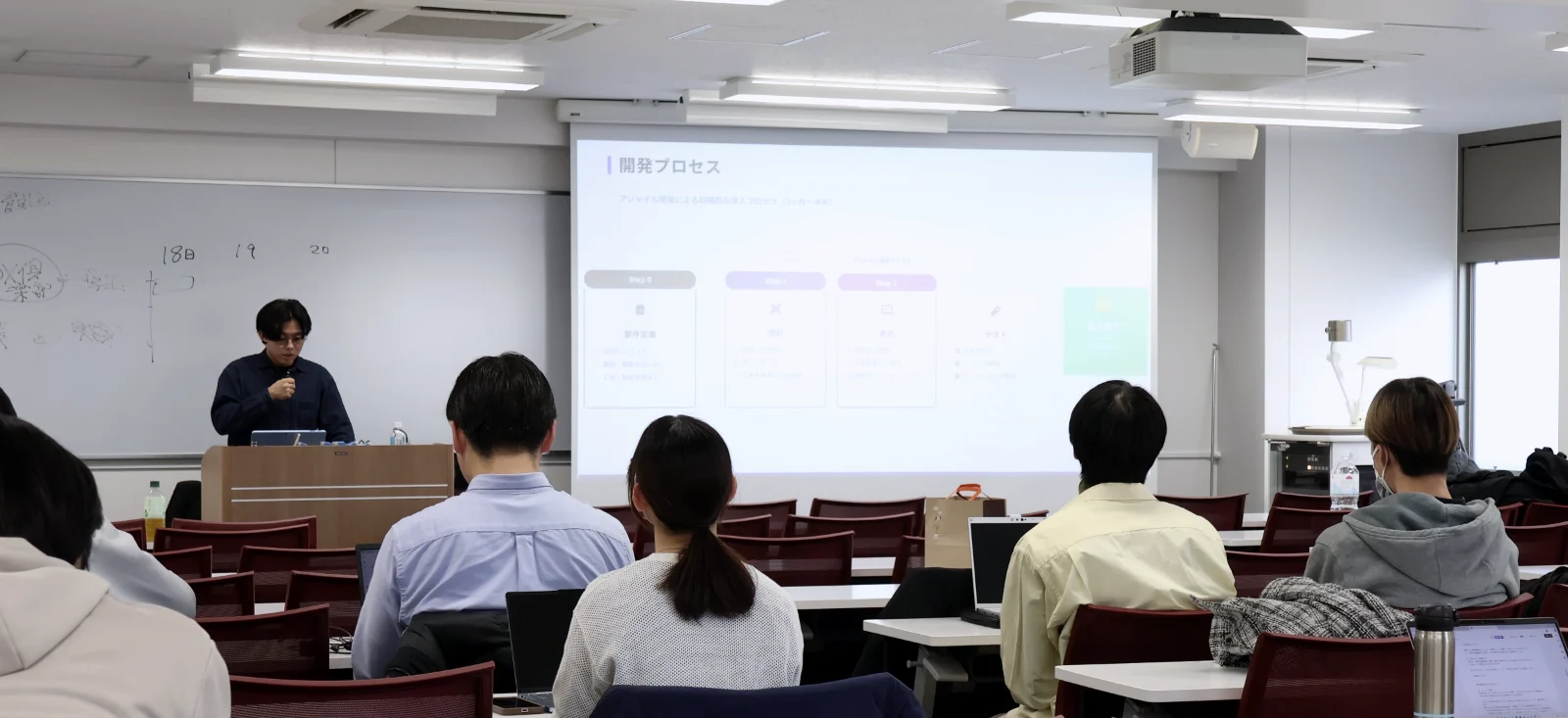 勉強会で登壇している様子